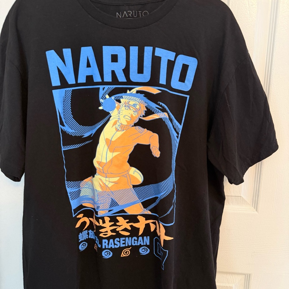 Naruto Anime Black Graphic T-Shirt XL